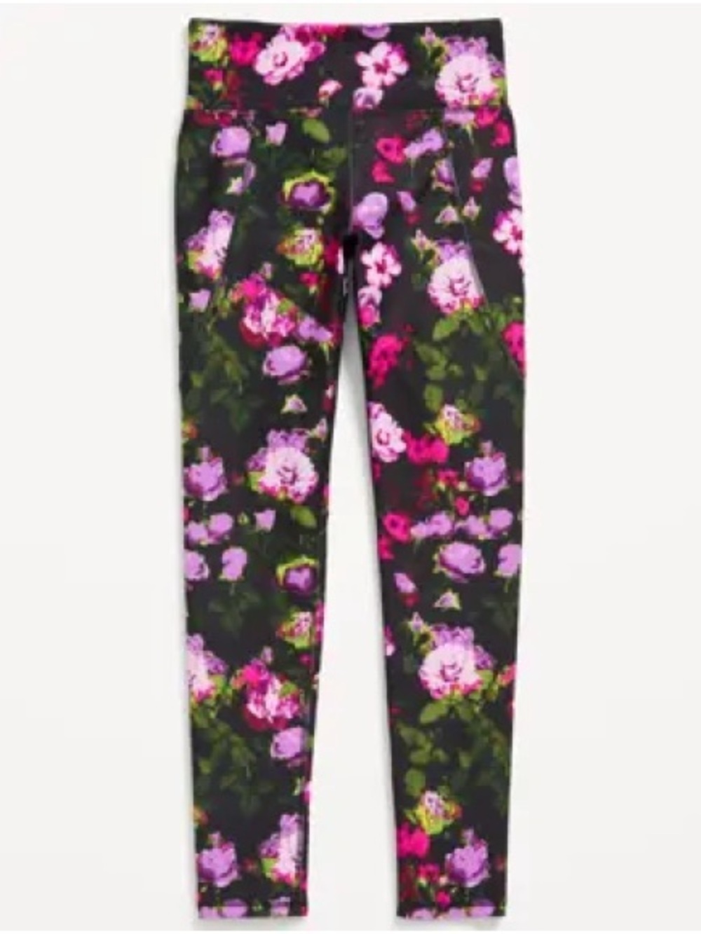 Old Navy Black Floral High-Waist Leggings - Picture 3 of 5